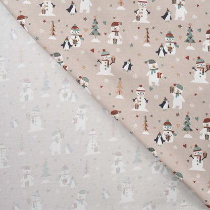 Jersey - Winter Snowmen Party Beige