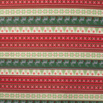 French Terry Print Brushed - Christmas Stripes