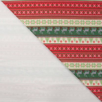 French Terry Print Brushed - Christmas Stripes