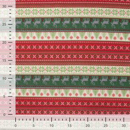 French Terry Print Brushed - Christmas Stripes