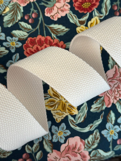 Sangle en coton/polyester - 1" - 1.5" (naturel, rose et noir)
