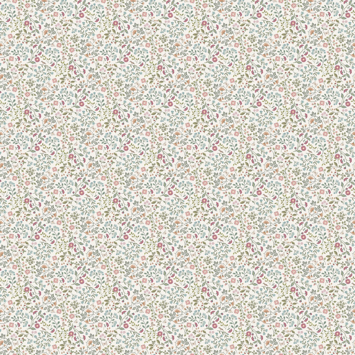 Woodland Hearts - Mini Floral - Northcott