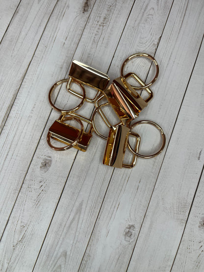 1" Keyfob Hardware - 5 Pieces (Silver - Gold - Rainbow)