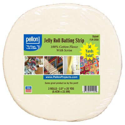 Pellon Cotton Jelly Roll Batting - 2,5 pouces x 50 mètres