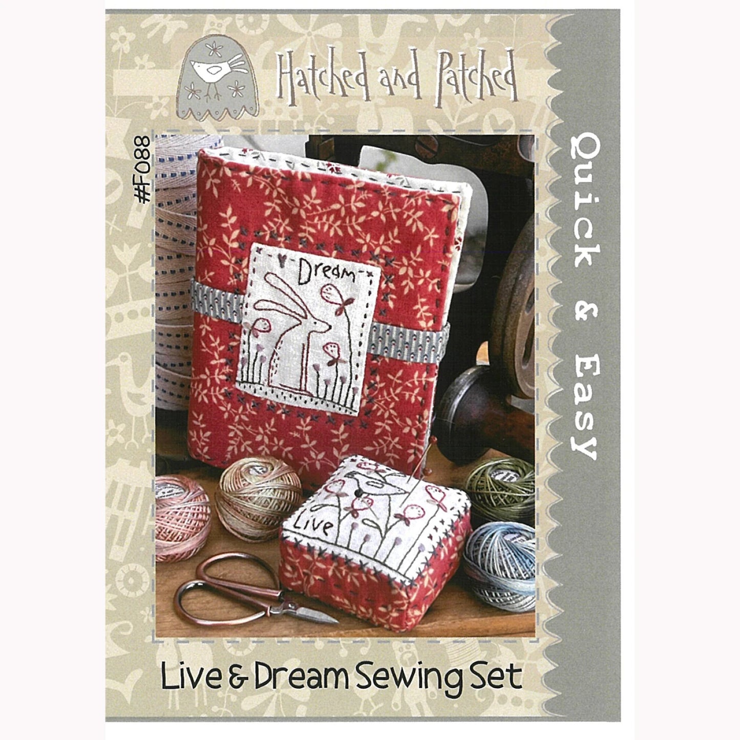 Live And Dream Sewing Set (Printed Linen) - Hatched & Patched