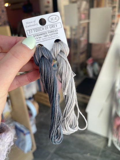 27 Touch of Grey - Embroidery Floss 2x5m - House Of Embroidery