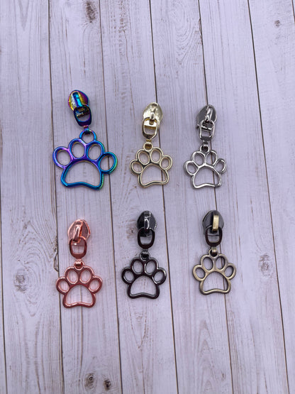 Paw Print Rainbow Zipper Pull (#5 Zipper)