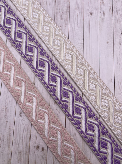 Embroidered 1.5" Cotton/polyester Webbing