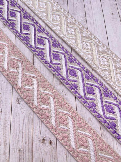 Embroidered 1.5" Cotton/polyester Webbing