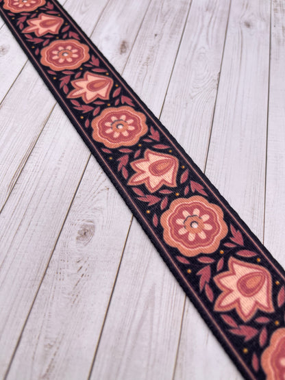 Classic Floral 1.5" Polyester Webbing