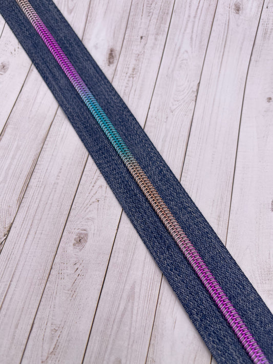 Denim - "arc-en-ciel" Zipper Tape # 5 Zipper (1 Meter)