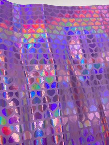 Purple Holographic Hearts - Vinyl