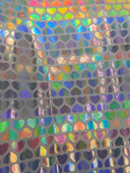 Coeur Holographic Argent - Vinyle
