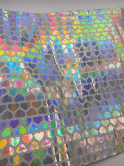 Coeur Holographic Argent - Vinyle