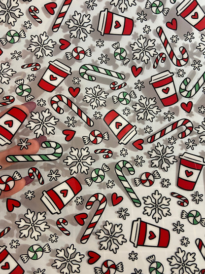 Cups and Candy Canes - Clear TPU 12"x 52"