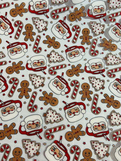 Santa and Gingerbreads - Clear TPU 12"x 52"