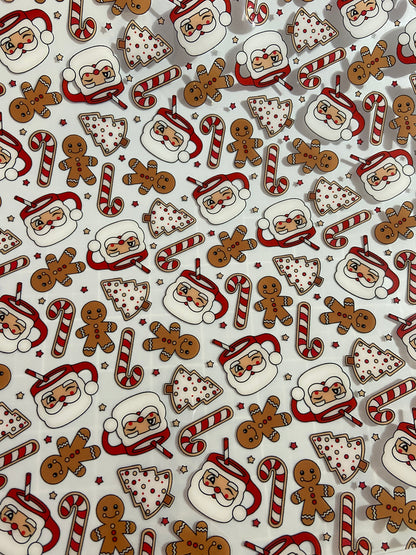 Santa and Gingerbreads - Clear TPU 12"x 52"