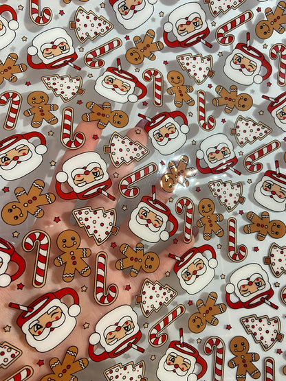 Santa and Gingerbreads - Clear TPU 12"x 52"
