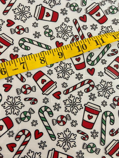 Cups and Candy Canes - Clear TPU 12"x 52"
