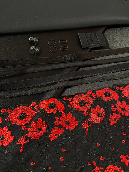 Bra Making Kit - Red Poppies