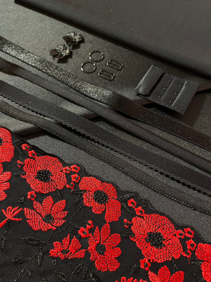 Bra Making Kit - Red Poppies