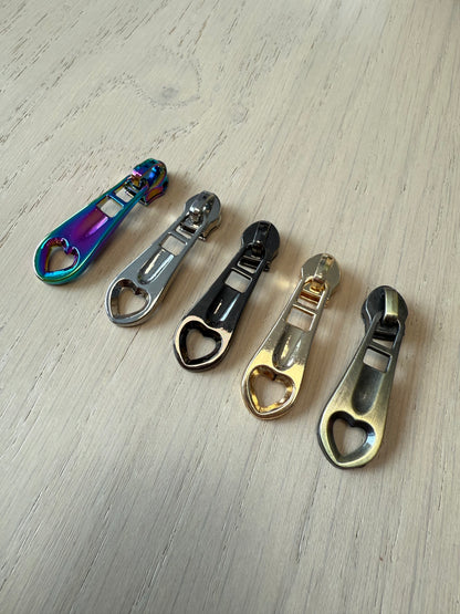 Standard Heart Zipper Pull - 5 Colors!! (#5 Zipper)