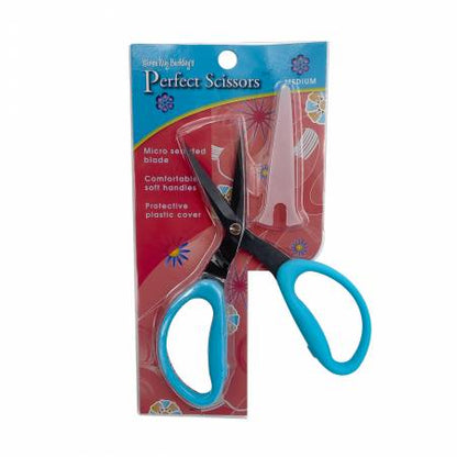 Ciseaux parfaits bleus 6 pouces lame moyenne micro-dentelée antidérapante