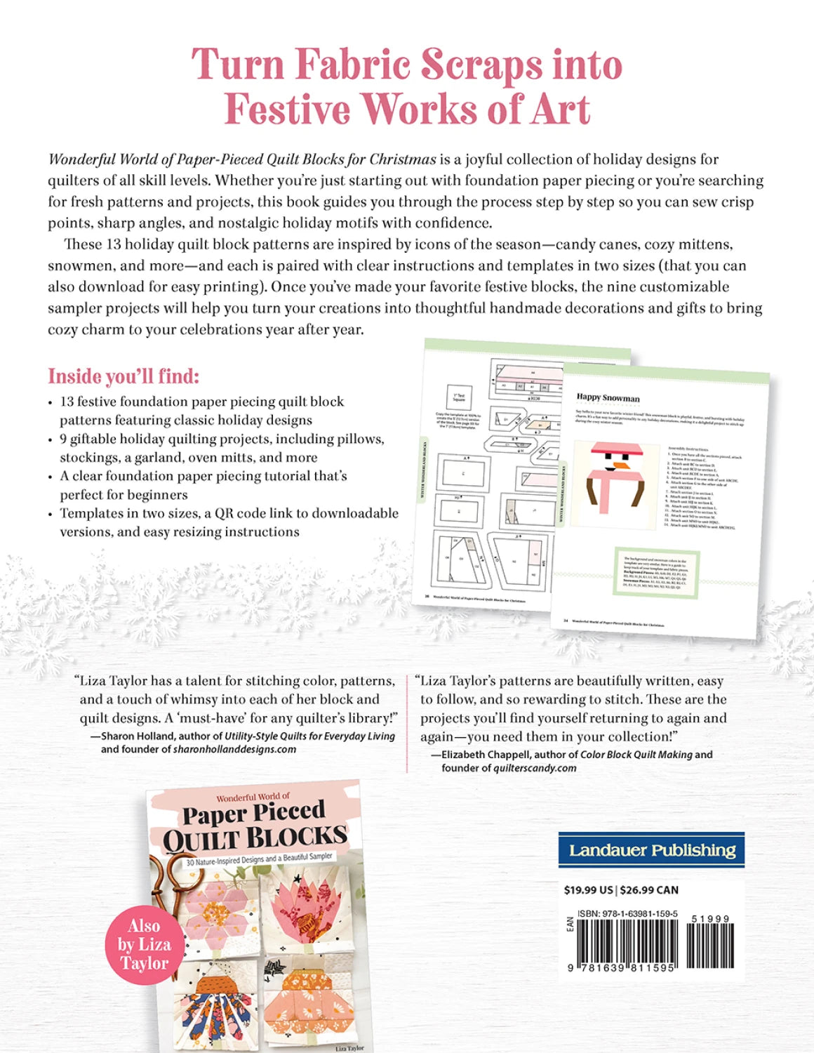 Wonderful World of Paper-Pieced Quilt Blocks for Christmas - Liza Taylor Book