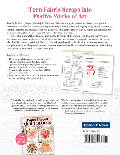 Wonderful World of Paper-Pieced Quilt Blocks for Christmas - Liza Taylor Book