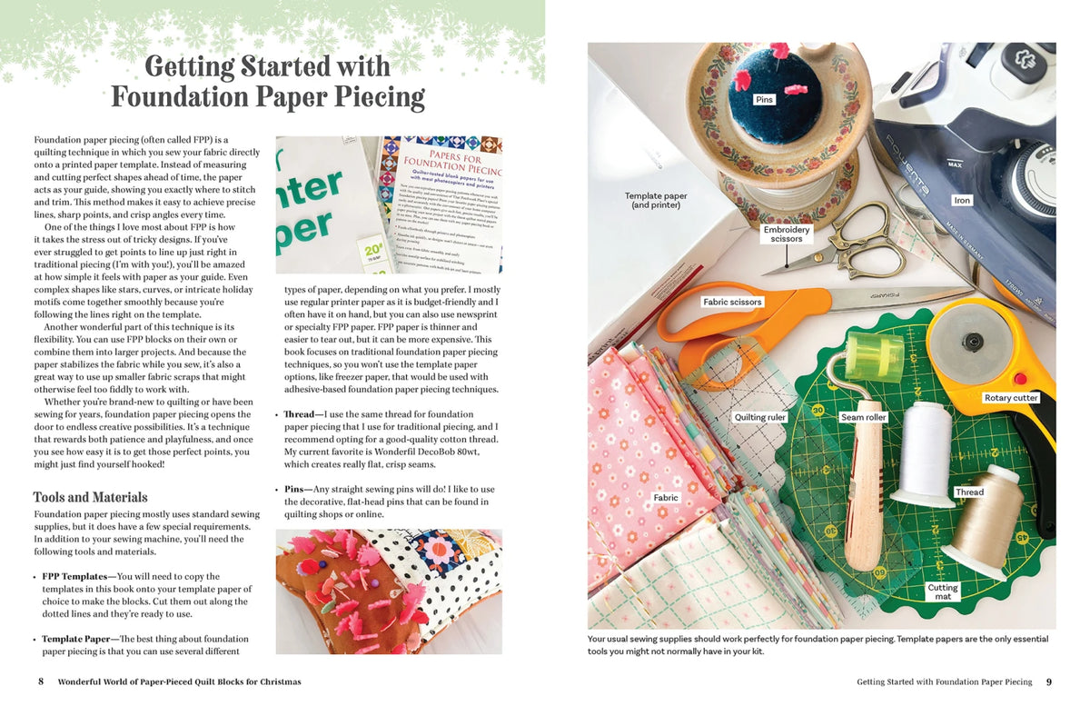 Wonderful World of Paper-Pieced Quilt Blocks for Christmas - Liza Taylor Book