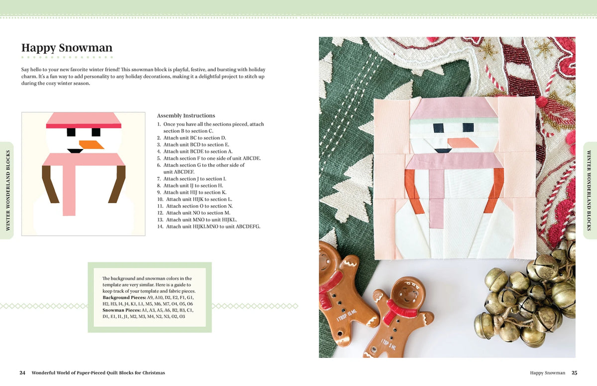 Wonderful World of Paper-Pieced Quilt Blocks for Christmas - Liza Taylor Book