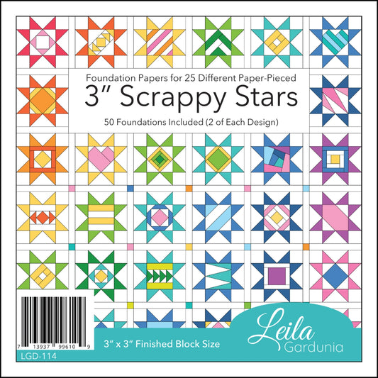 Bloc de fondation pour étoiles « Scrappy Stars » de 3 po - Leila Gardunia Design