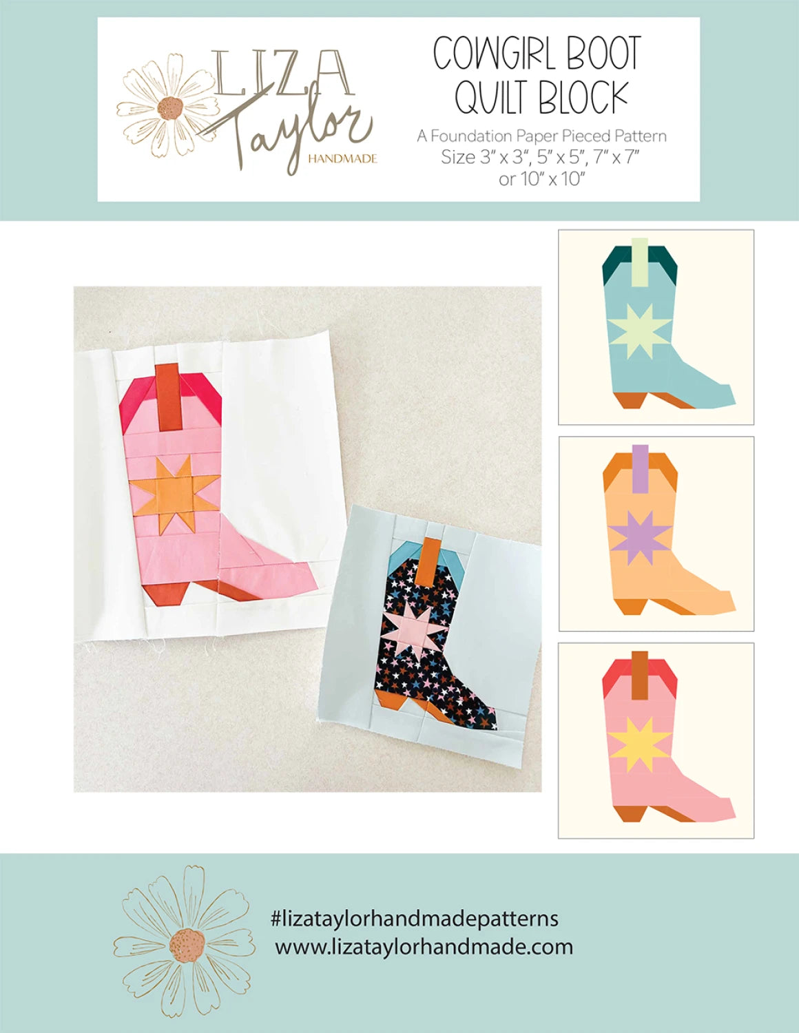 Patron FPP de bottes de cow-girl - Liza Taylor