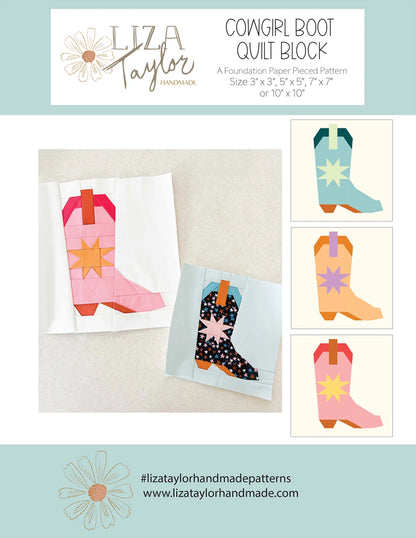 Patron FPP de bottes de cow-girl - Liza Taylor