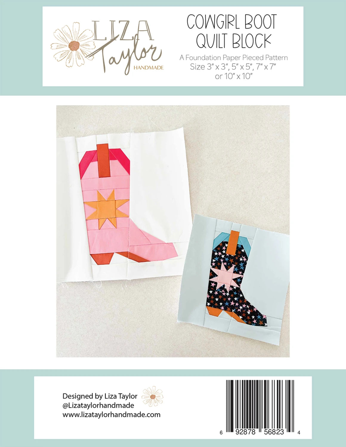 Patron FPP de bottes de cow-girl - Liza Taylor