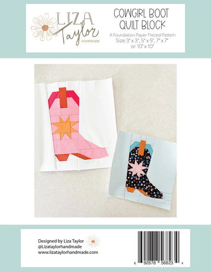 Patron FPP de bottes de cow-girl - Liza Taylor