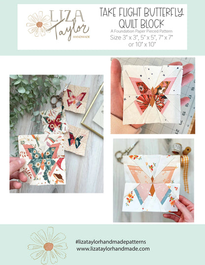 Take Flight Butterfly FPP Pattern - Liza Taylor