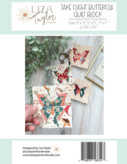 Take Flight Butterfly FPP Pattern - Liza Taylor