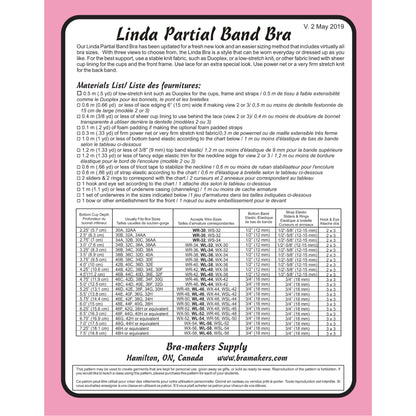 Linda Partial Band Underwired Bra Pattern