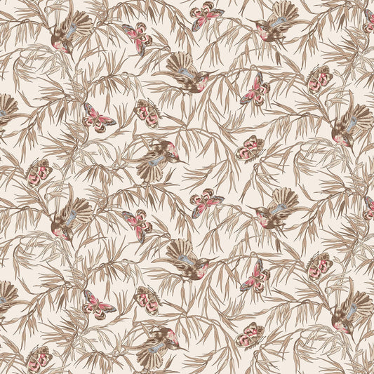 Meadow Blush - Birds and Butterflies (White) - Maywood Studio
