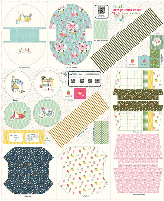 Minki Kim - Cottage Pouch Panel - Riley Blake Designs