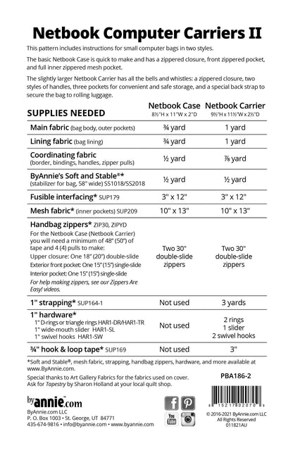 Netbook Computer Carriers II - Byannie Pattern