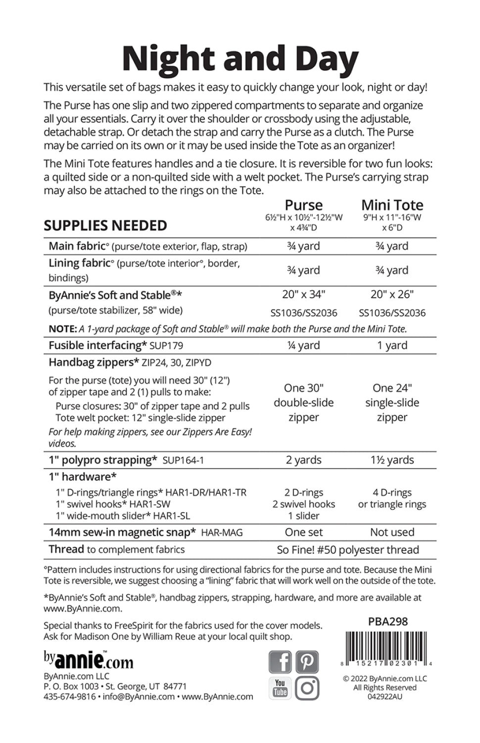 Night and Day - ByAnnie Patterns