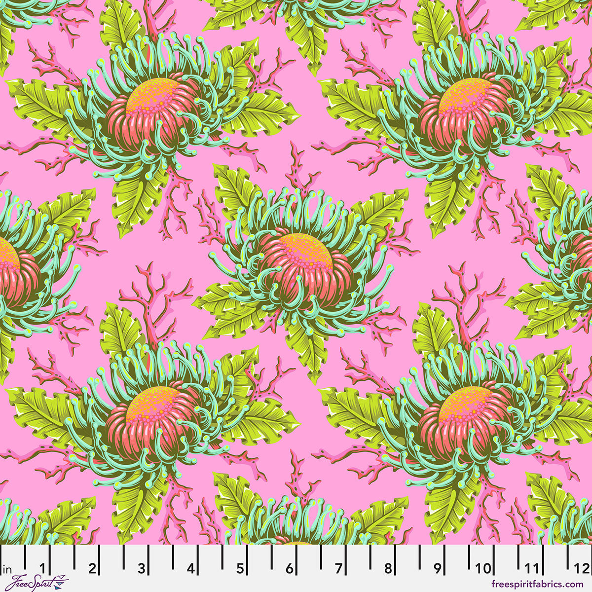 **PRE-ORDER** Tula Pink - Floral Reef - Friends & Anemones (Coralline)
