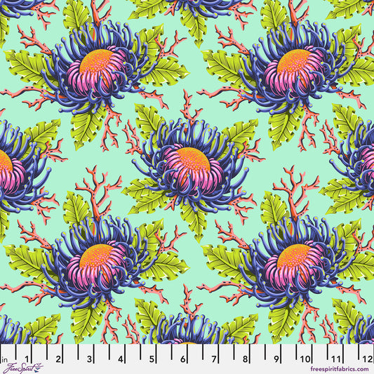 **PRE-ORDER** Tula Pink - Floral Reef - Friends & Anemones (Seafoam)