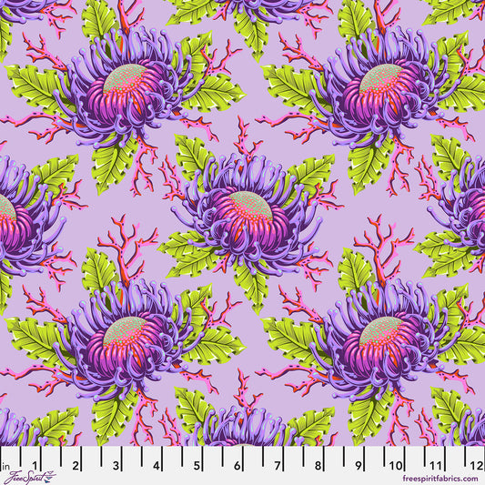 **PRE-ORDER** Tula Pink - Floral Reef - Friends & Anemones (Ultraviolet)