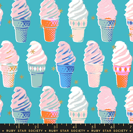 Best Day Ever - Ice Cream Cones Metallic Turquoise - Ruby Star Society