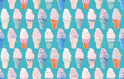 Best Day Ever - Ice Cream Cones Metallic Turquoise - Ruby Star Society