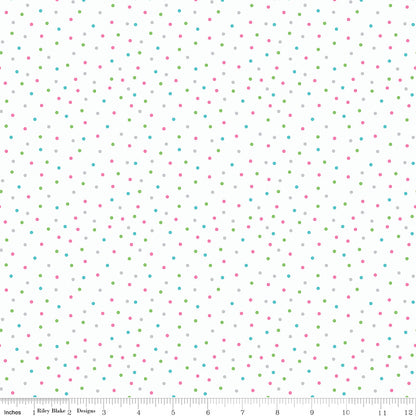 White Unicorn Kingdom Dots - Riley Blake Designs