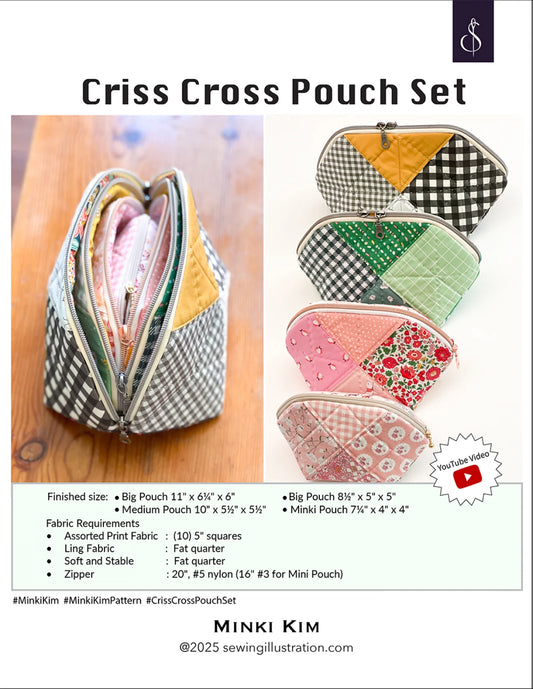 Minki Kim Criss Cross Pouch Set - Printed Pattern English